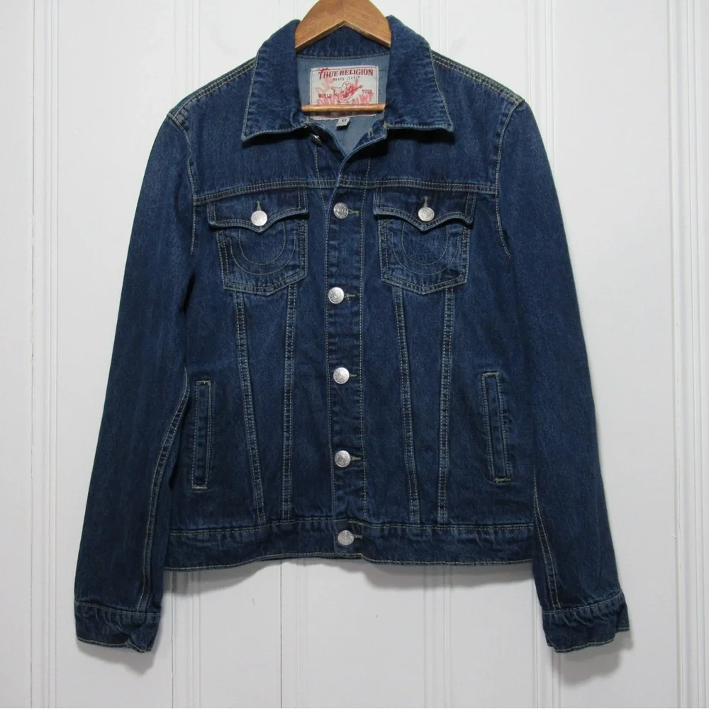 True Religion Jesse SN Trucker Denim Jacket Size Small